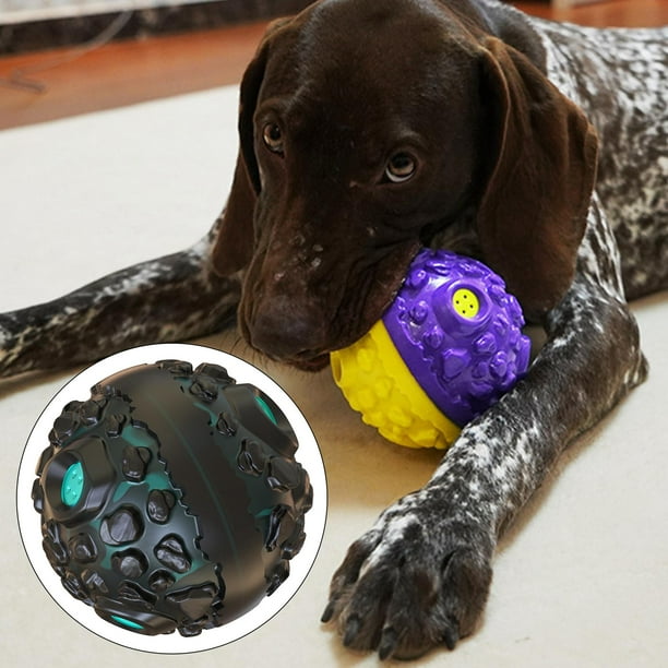 Pelotas interactivas para perros, paquete de 2 pelotas chirriantes de felpa  para perros, pelota de juguete para perros de fútbol y voleibol para