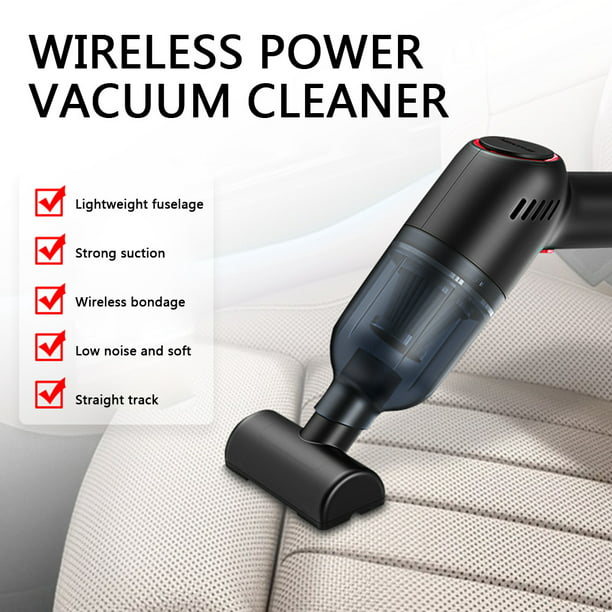 Aspiradora de mano inalámbrica, 8000pa USB 120W Mini aspiradora de coche  con limpiador de luz LED, potente aspirador de succión seco y húmedo