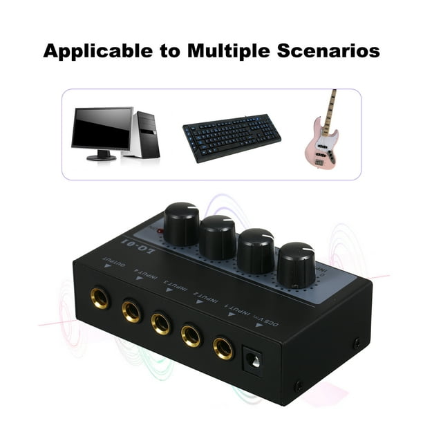  Mezclador de audio de 4 canales de ultra bajo ruido