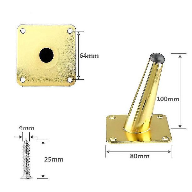 Patas para muebles, 4 patas doradas para muebles  