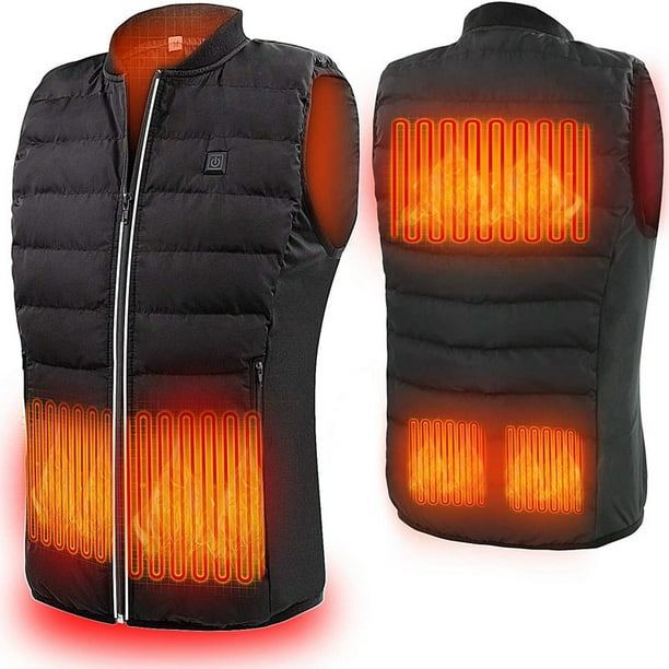  Chaleco calefactable, chaqueta de calefacción eléctrica  inteligente para hombres y mujeres, chaleco de invierno cálido y ligero con  carga USB : Ropa, Zapatos y Joyería