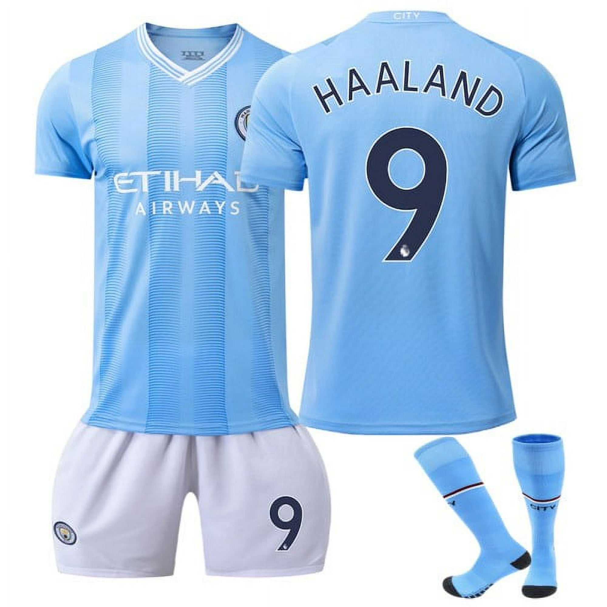 Camiseta Haaland #9 Manchester City 22/23 Camiseta de fútbol de nueva  temporada - Niños 18 (100-110 CM) Sincero Electrónica