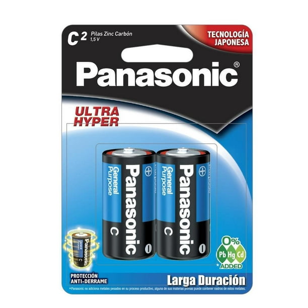 Pila Panasonic Carbón Zinc C Con 2 1.5v R14 Gorda Chica Panasonic  UM2UHS/BP2