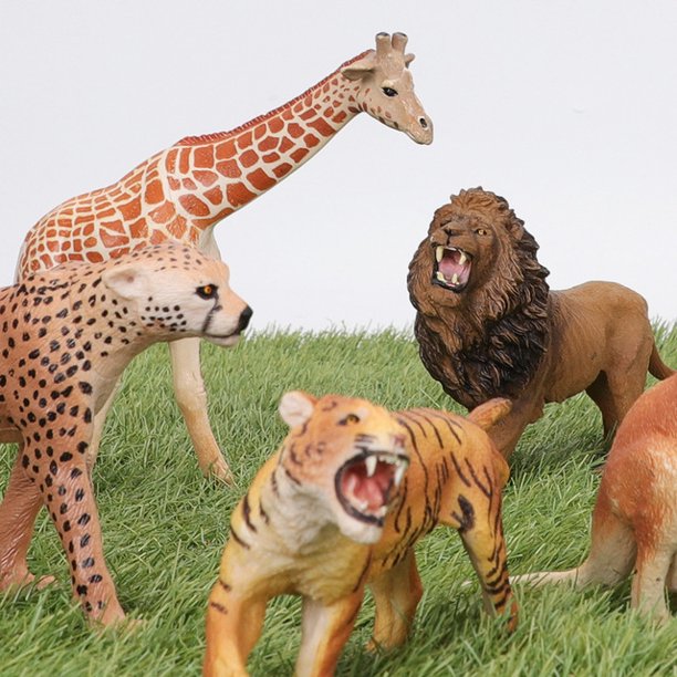 16 figuras de animales de safari para bebés, figuras realistas de animales  salvajes, animales de bebé, zoológico africano de la selva, juguetes en