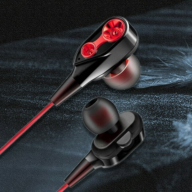 Auriculares de música de 3,5mm, auriculares intraurales deportivos con  cable con micrófono (rojo) Likrtyny Accesorios electrónicos