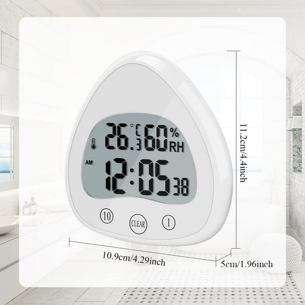Reloj de ducha digital, reloj de pared impermeable para baño, temporizador  de cuenta atrás de cocina JM