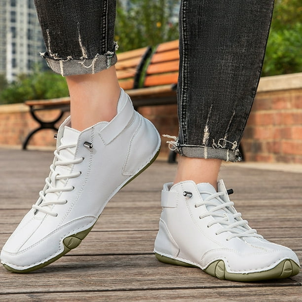 Zapatillas de deporte de hombre blancas de cuero calzado deportivo casual  para hombre zapatillas de deporte de moda
