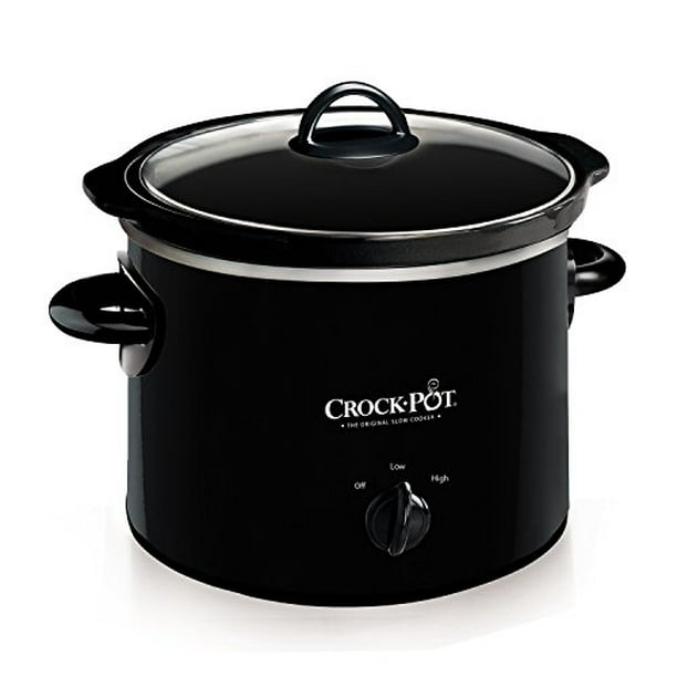 Olla de cocción lenta manual redonda de 2-QT Crock-Pot, negra (SCR200-B)