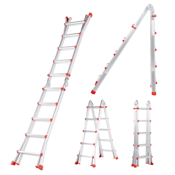 Escalera Plegable Telescópica De Aluminio 5m Con 10 Peldaños Multipropósito Hasta 150kg Kingsman 