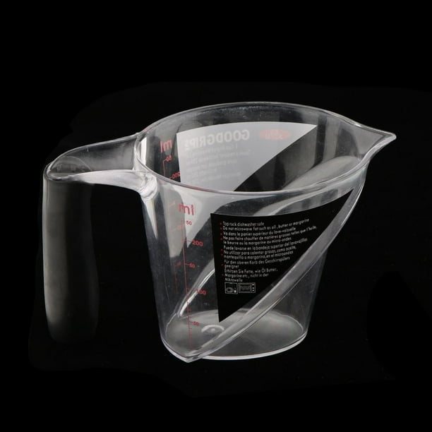  Jarra medidora de mezcla de plástico, jarra medidora de  acrílico reutilizable, taza medidora de plástico transparente, herramientas  de cocina (M) : Hogar y Cocina