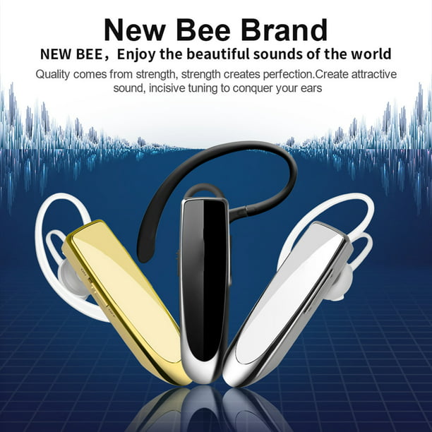 New bee [Paquete de 2] Auricular Bluetooth V5.0 Auriculares inalámbricos  manos libres 24 horas Auriculares de conducción 60 días tiempo en espera  con
