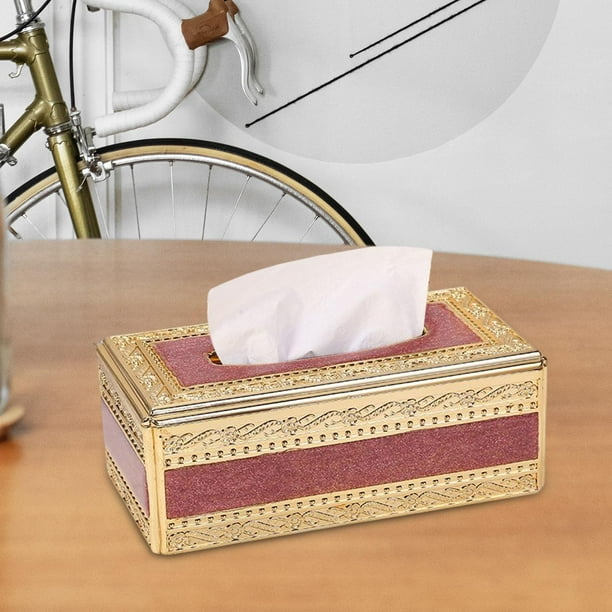 Elegante soporte para caja pañuelos, pañuelos, soporte almacenamiento papel  seda, servilletas, cubierta Marrón Baoblaze Cubierta de tejido