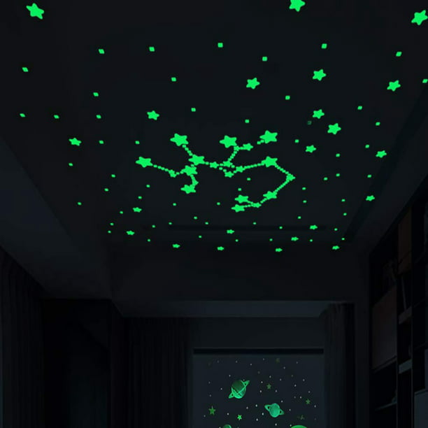 420 piezas de estrellas que brillan en la oscuridad para techo