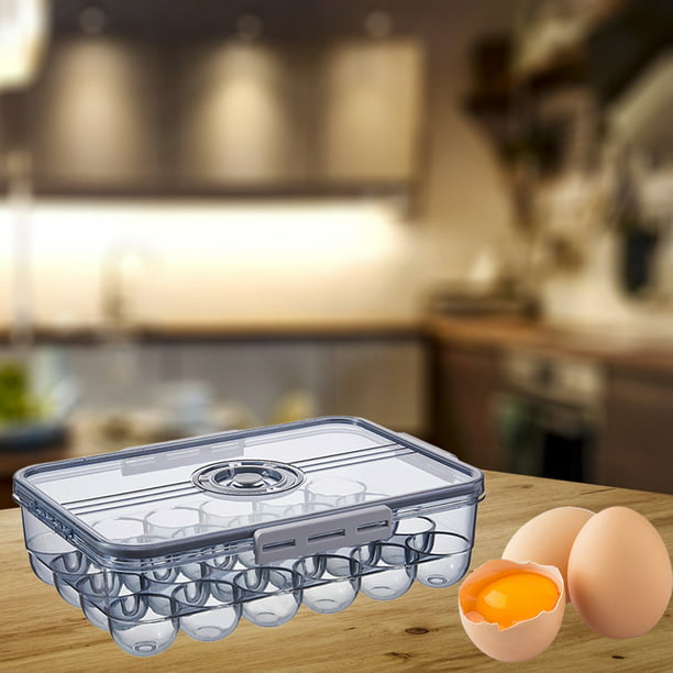 Contenedor Huevera Plástica Apilable Con Tapa Para 24 Huevos