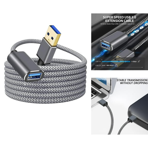Cable 1m Extensión Alargador USB 3.0 (5Gbps) SuperSpeed - Macho a Hembra  USB A - Extensor - Azul
