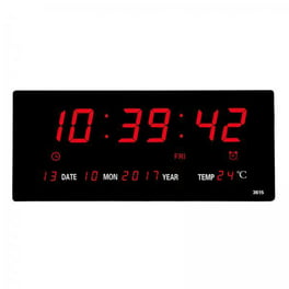Reloj de pared digital LED de gran tamaño de 14.1 pulgadas, pantalla grande  con temperatura interior, fecha y día de la semana, temporizador eléctrico