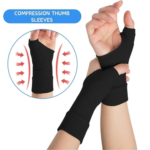Guantes de compresión para la artritis del pulgar para muñeca (1 par),  soporte de muñeca transpirable con almohadillas de gel para lesiones en el