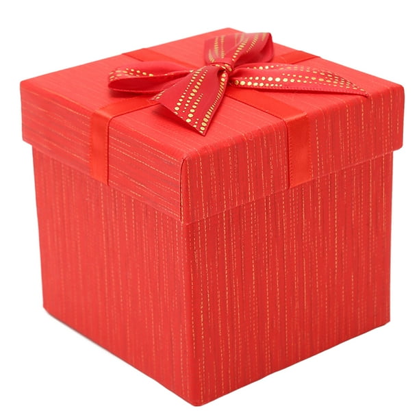 Caja de regalo grande con cinta de 13 x 9.7 x 3.4 pulgadas, caja de regalo  roja con tapa, caja de propuesta de dama de honor, caja de regalo de lujo