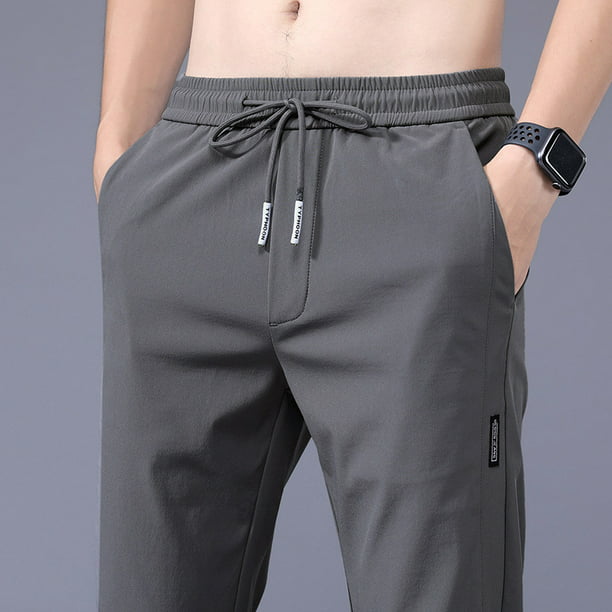 Pantalones de chándal con cordón elástico suave para hombre, de bambú venas  de tela de algodón, pantalones cómodos