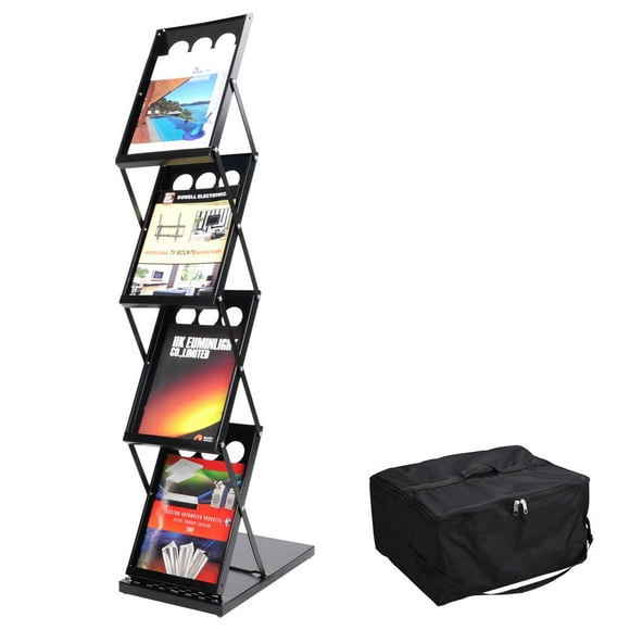 instahibit pop up 4 pocket foldable magazine brochure rack book literature holder tradeshow display w carrying bag instahibit modern
