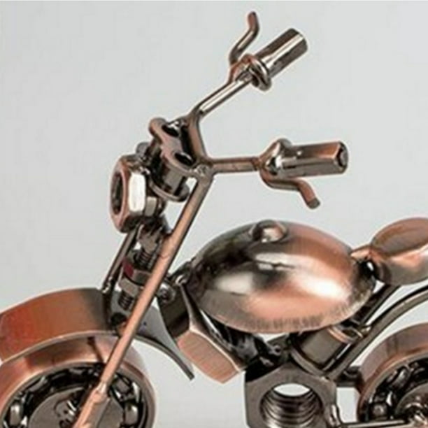  Exhibición de motocicleta miniatura, moto de exhibición,  motocicleta decorativa pequeña motovan autobike (color cobre) : Hogar y  Cocina