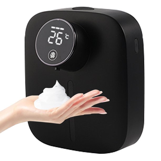 Dispensador automático de jabón, dispensador de jabón de manos espumoso,  sin contacto, recargable para encimera y montaje en pared, dispensador de