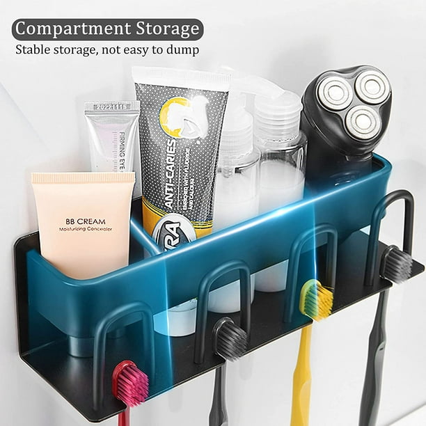 Juego de 4 soportes para cepillos de dientes eléctricos, organizador de  pasta de dientes autoadhesivo de plástico multifuncional para montar en la  pared, soporte para 4 accesorios para baño y cocina JM