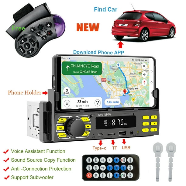 Kenally Radio de coche 1 Din Reproductor de MP3 Posicionamiento