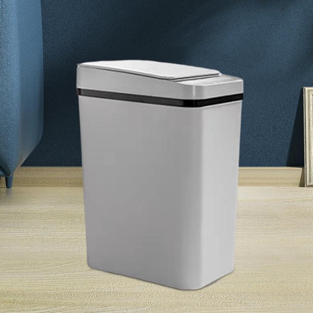 Cubo de basura automático, cubo de basura inteligente, cubo de basura  estrecho de 12L, cubo de basura impermeable sin contacto para el hogar, el  baño Blanco perfecl bote de basura de cocina