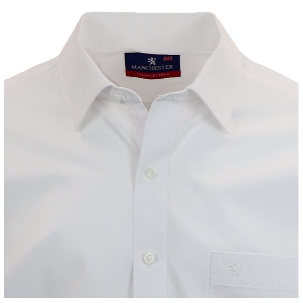 Manchester Camisa de Vestir Tallas Extras Con Cuello Ajustable Blanco 19.5 Cuello 34 Manga Manchester 25232Z Walmart en linea