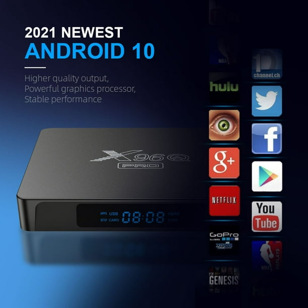 TV Box Smart 4K Android 10, 8 GB Almacenamiento 1gb Ram Teclado, x96Q PRO,  Convertidor a