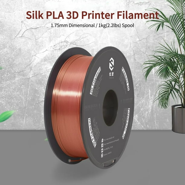 Filamento de impresora 3D PLA brillante de seda YOUSU, 1,75 mm, metálico  dimensional