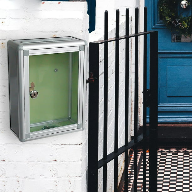  Danai Buzón de metal montado en la pared de estilo vintage,  para decoración de puerta de entrada interior y exterior, para oficina en  casa, color verde : Herramientas y Mejoras del
