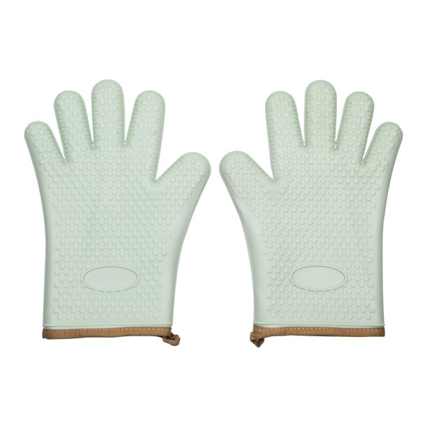 4 pares de guantes horno verdes Manoplas cocina Guantes de cocina silicona