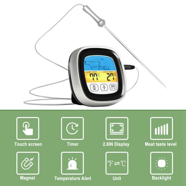 Termómetro Digital para Alimentos y Carnes con Sonda de Cocina, Herramienta  Multifunción de la Marca Tmvgtek