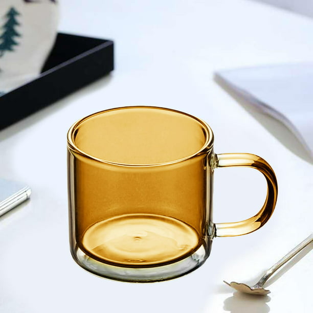 Tazas de café de de 8 , vasos transparentes de doble pared, cristalería  aislada con asa, taza de té Macarena tazas de doble pared