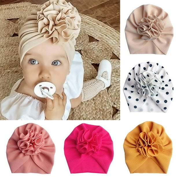 Boina bonita para bebé y niña, gorro infantil de flores de Color