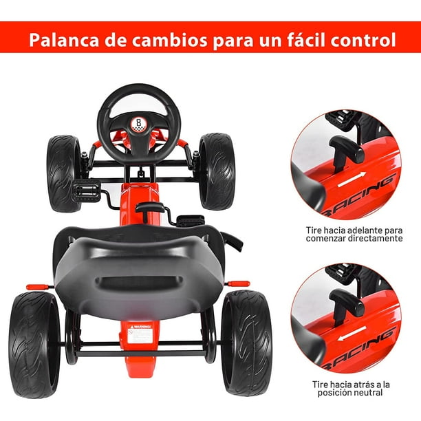 Costway Go Kart de Pedales Montable para Niños Conducción en Exterior con  Asiento Regulable Embrague Costway Modern