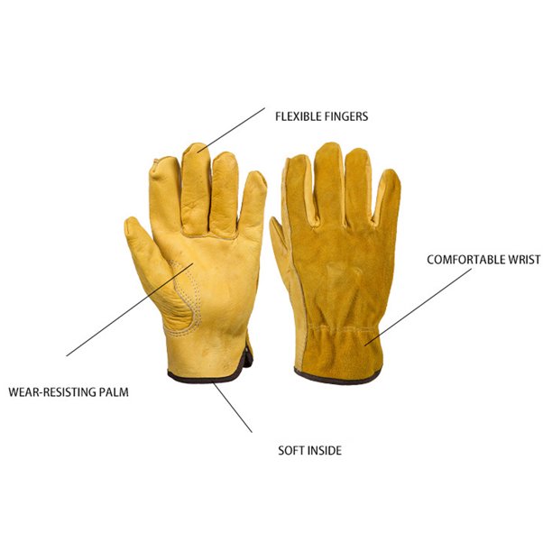 Jumpingount Guantes de cuero para hombre, antideslizantes