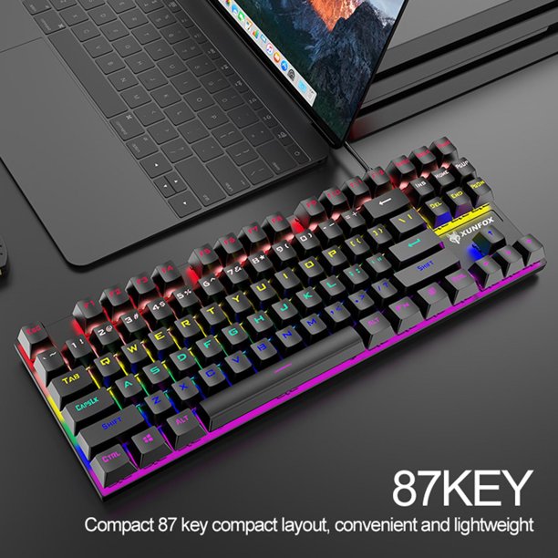 Teclado ergonómico K61 para juegos, ordenador portátil, oficina, 62 teclas,  teclado con cable RGB Universal Accesorios Electrónicos