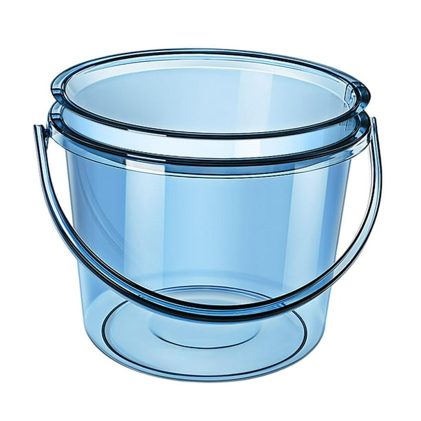 Cubo de agua con tapa Cubo de baño para el hogar Agua pequeña espesada  transparente Azul Zulema balde claro