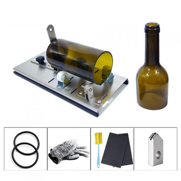  Kit de cortador de botellas de cristal, cortador de botellas de  bricolaje con marcador de tamaño para cortar redondos, cuadrados, botellas  ovaladas y tarros de masón, con lápiz cortador de vidrio