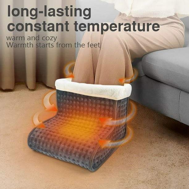  DCQRY Calentador de pies eléctrico 2 en 1 y almohadilla de  calor, 16.5 x 33 pulgadas, almohadillas de calentamiento eléctrico de felpa  ultra suave con 10 ajustes de temperatura, palanca de