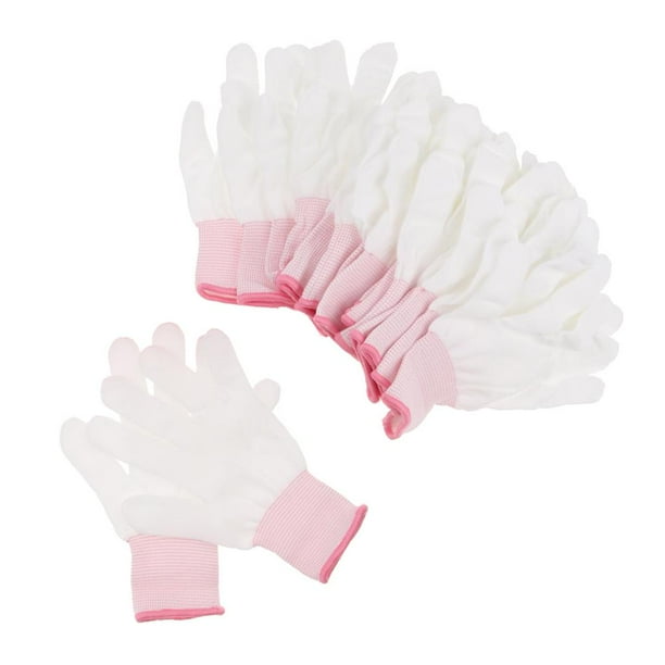 STIX-ON Safety - 10 pares de guantes de trabajo antideslizantes para  construcción – Guantes de trabajo de látex rojo de algodón de nitrilo de  goma