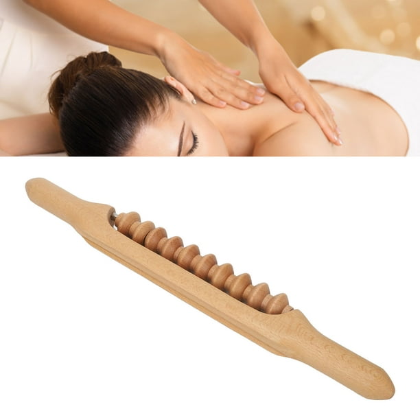 Rodillo de masaje corporal, rodillo masajeador corporal de madera de haya,  rodillo de masaje de madera de haya, rodillo de madera para masaje muscular,  artesanía excepcional