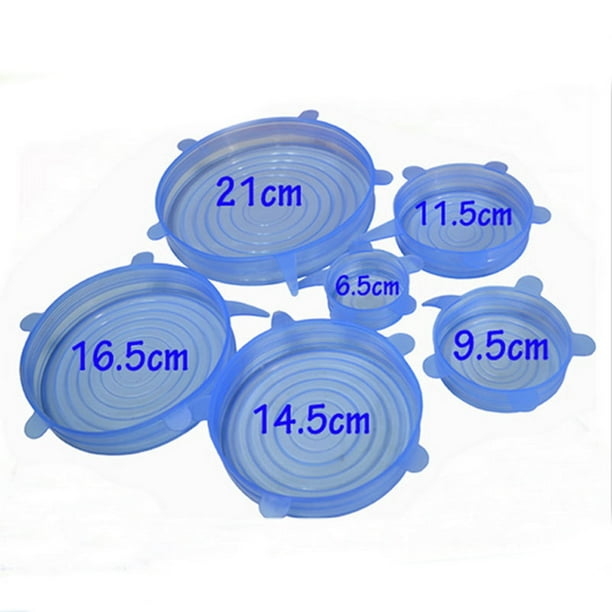 Billuyoard Tapa de silicona para alimentos, 6 uds., tapas universales de  silicona para utensilios de cocina, cuencos, tapas elásticas Organizadores  de utensilios de cocina azul