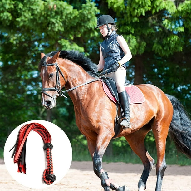 dorado manera Inc hllmart duradero y de buena calidad caballo punta de piel  fusta de equitación látigo 23.1 inch con piel Loop. (FUSTA)