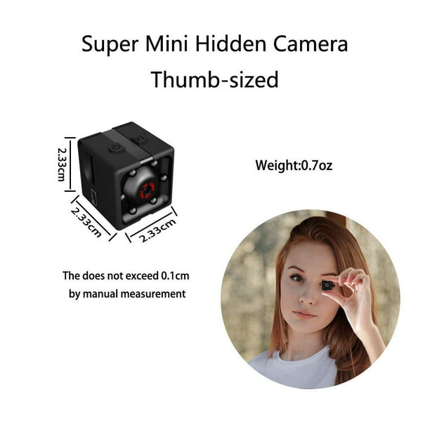  Mini cámara, cámaras de vigilancia de seguridad para el hogar  pequeñas 1080P HD con tarjeta SD de 32G, cámara portátil para niñera pequeña  con detección de movimiento de visión nocturna para