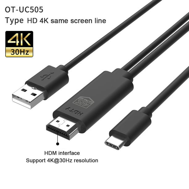 Cable convertidor USB tipo C a HDMI, adaptador de vídeo 4K UC-505 de Tmvgtek