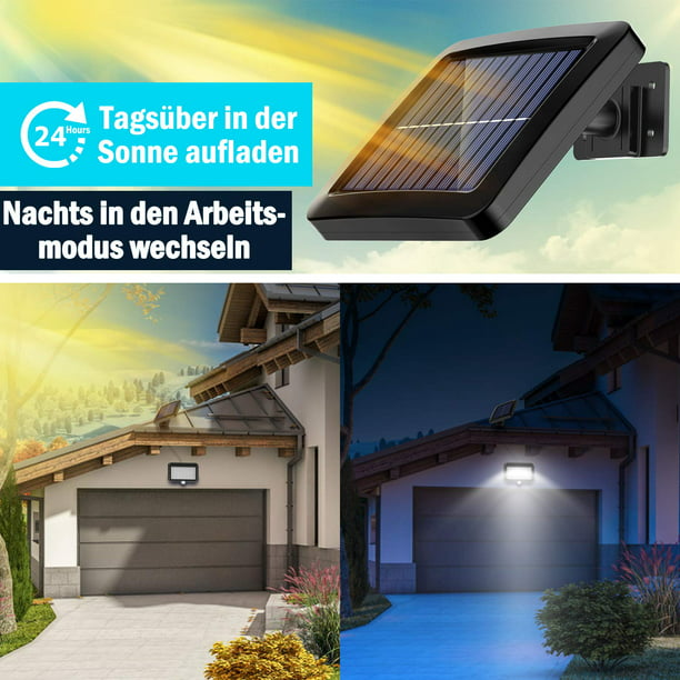 Lámparas solares para exteriores, 56 luces solares LED para exteriores,  luces solares de pared para jardín con cable de 16.5 pies JFHHH pequeña
